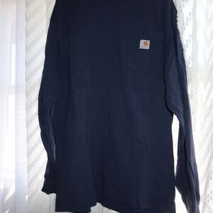 Carhartt Navy Long Sleeve Pocket Tee